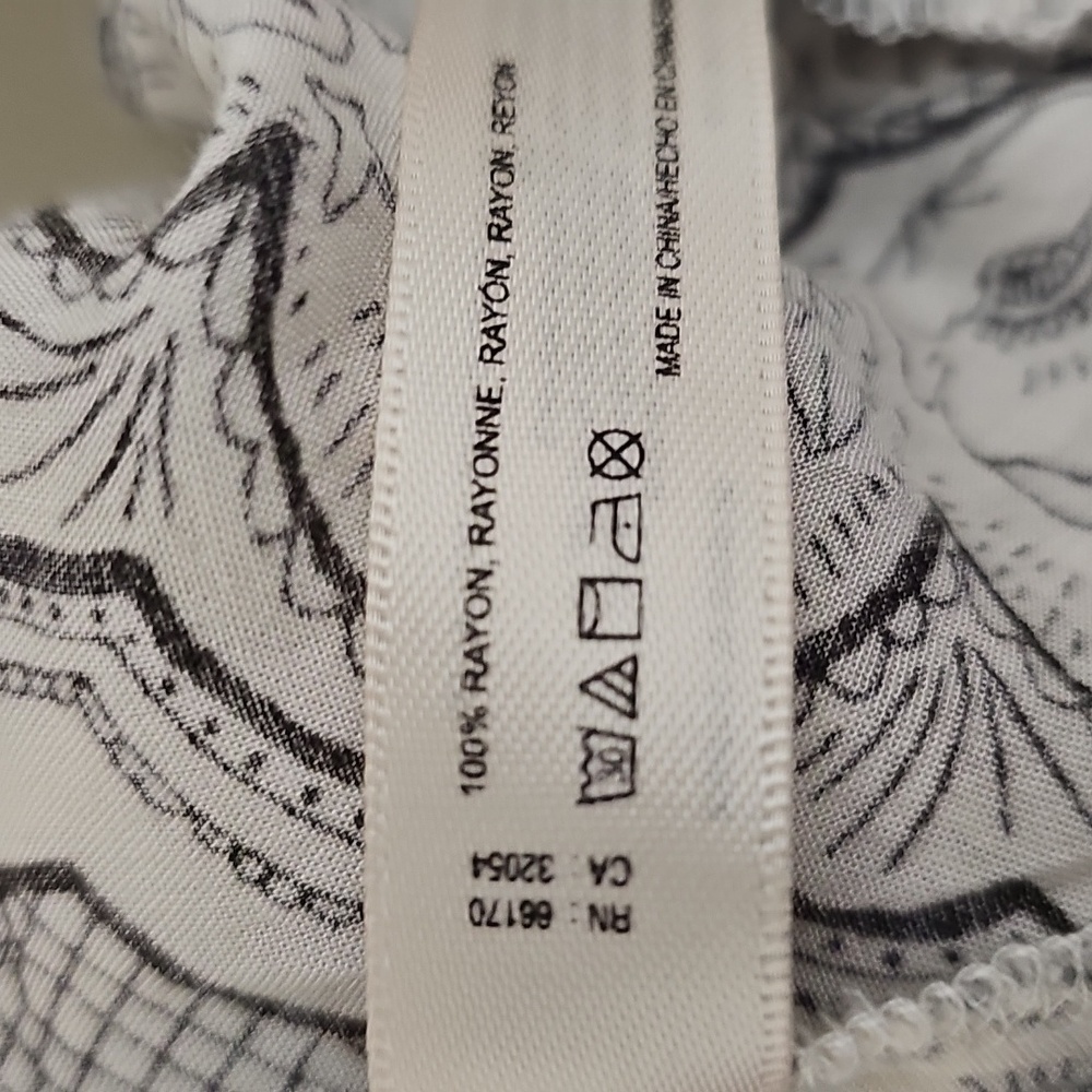 Eloise XS Verana Day Dress Ivory Black Print Hi Low Slip Dress - Picture 8 of 10